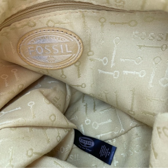 Fossil💛Genuine Leather Modern Cargo Foldover Crossbody Bag in Butter Yellow - Picture 13 of 15